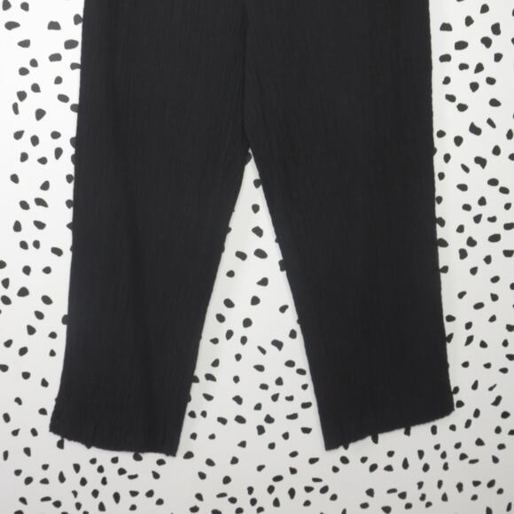 Mara Hoffman Black Pippy High Waist Textured Crinkle Pull-On Trouser Pants - Picture 5 of 10